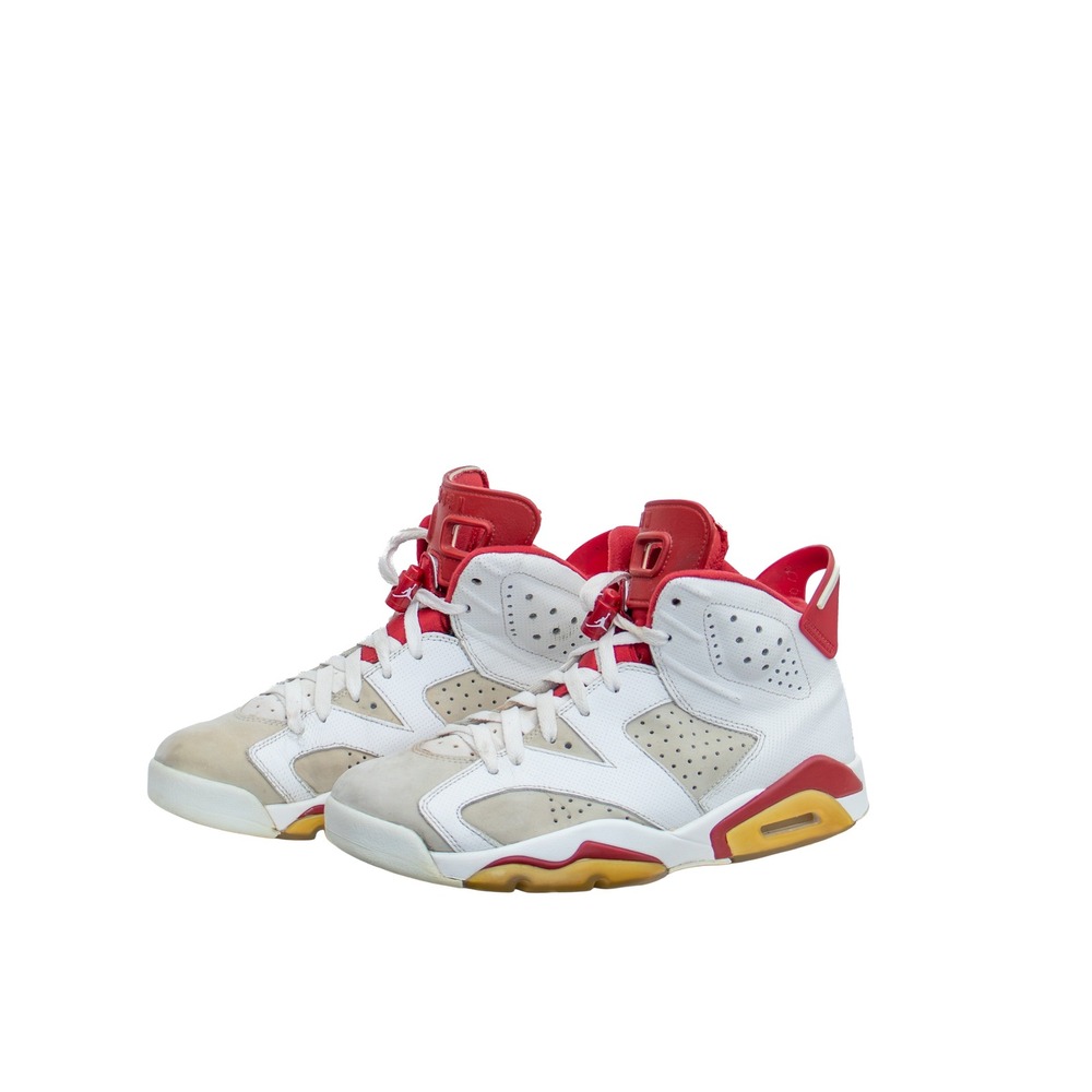 Air Jordan 6 Retro Alternate 91 Hare White Red 2017 384664-113 Mens 7.5